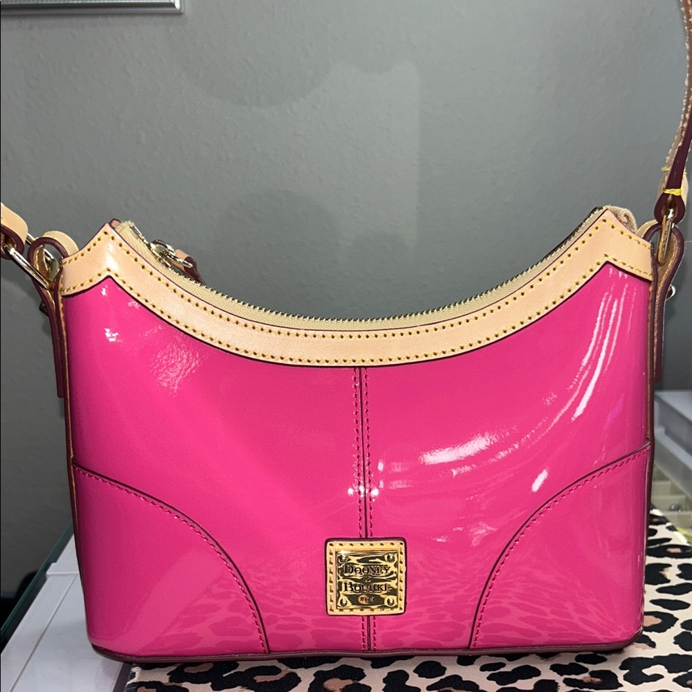 Dooney & Bourke Fuchsia Patent Leather Shoulder Bag